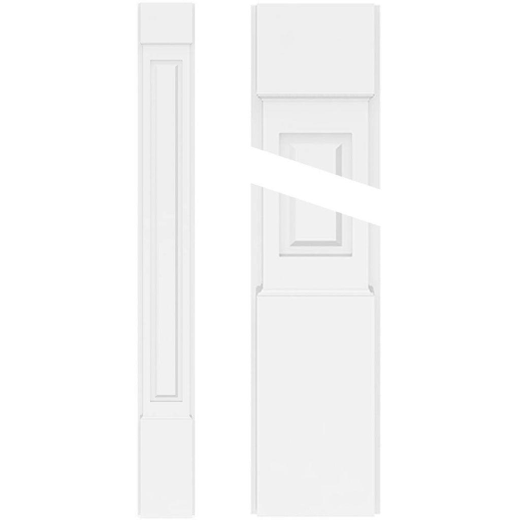 Raised Panel PVC Pilaster with Capital and Base (Pair) T621