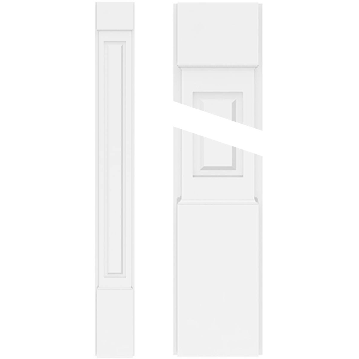 Raised Panel PVC Pilaster with Capital and Base (Pair) T621