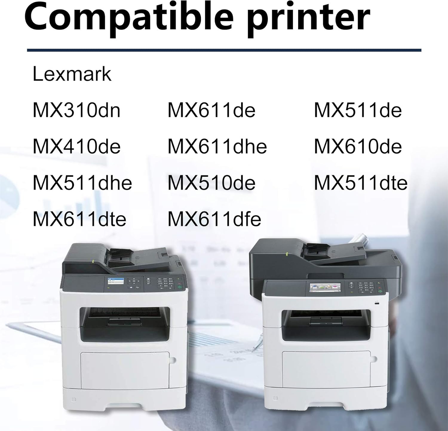 4 Pack Black Remanufactured Toner Cartridge for Lexmark Printer P78504
