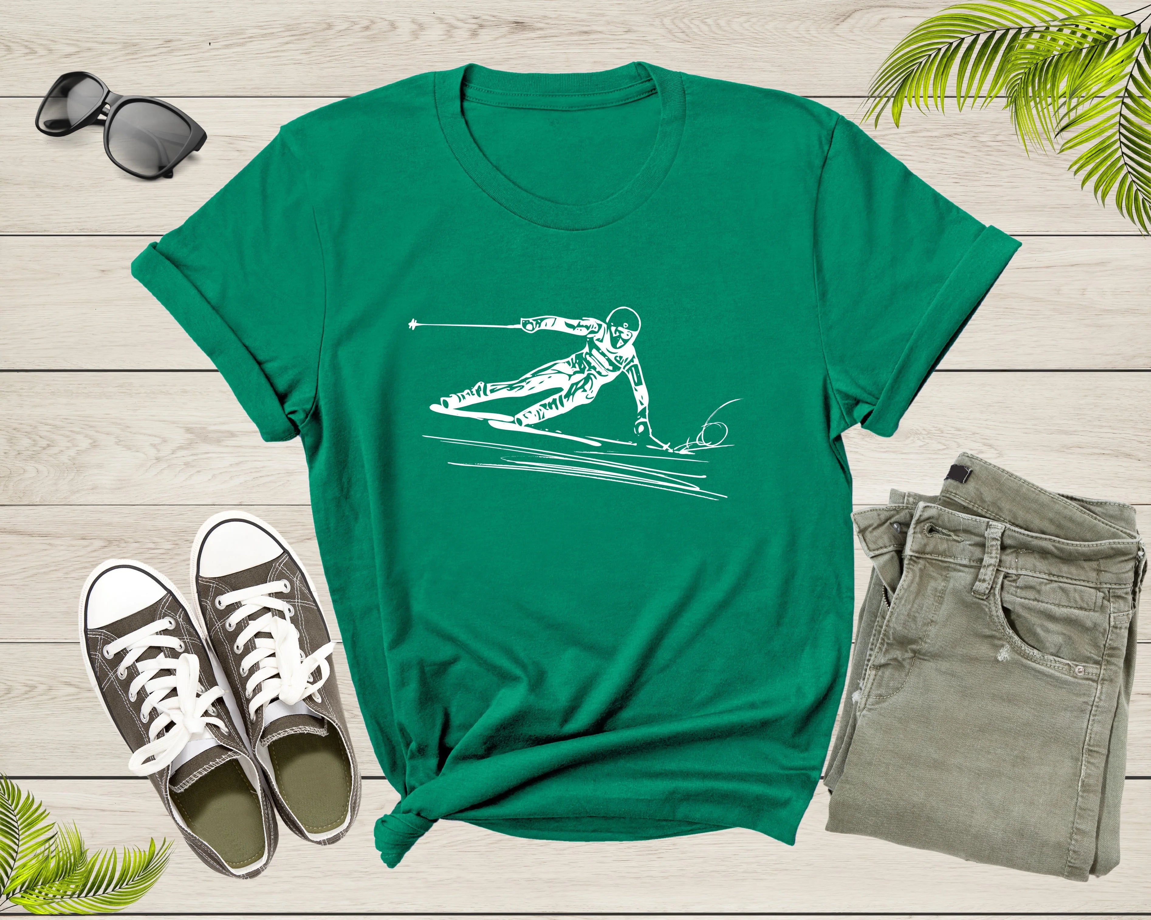 Ski Downhill Slalom Skier T-Shirt E101978