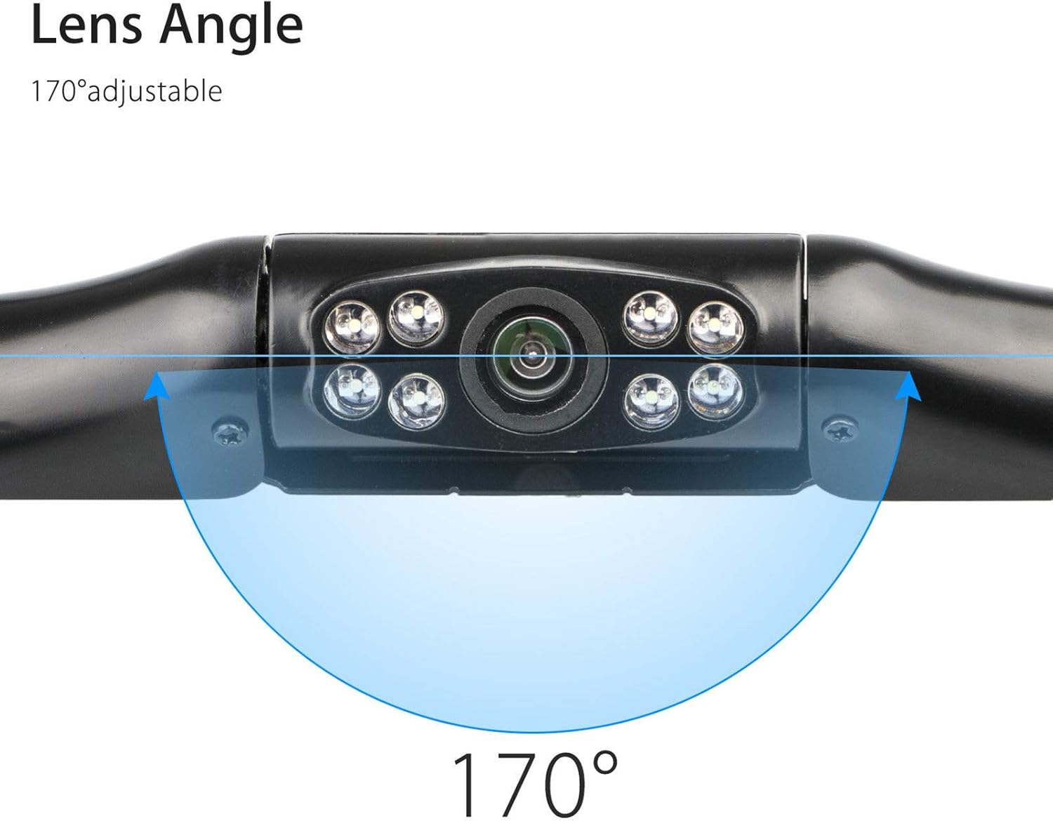 Backup Camera with 8 Bright LEDs 170° Wide Viewing Angle Waterproof Pack of 2 Z87594
