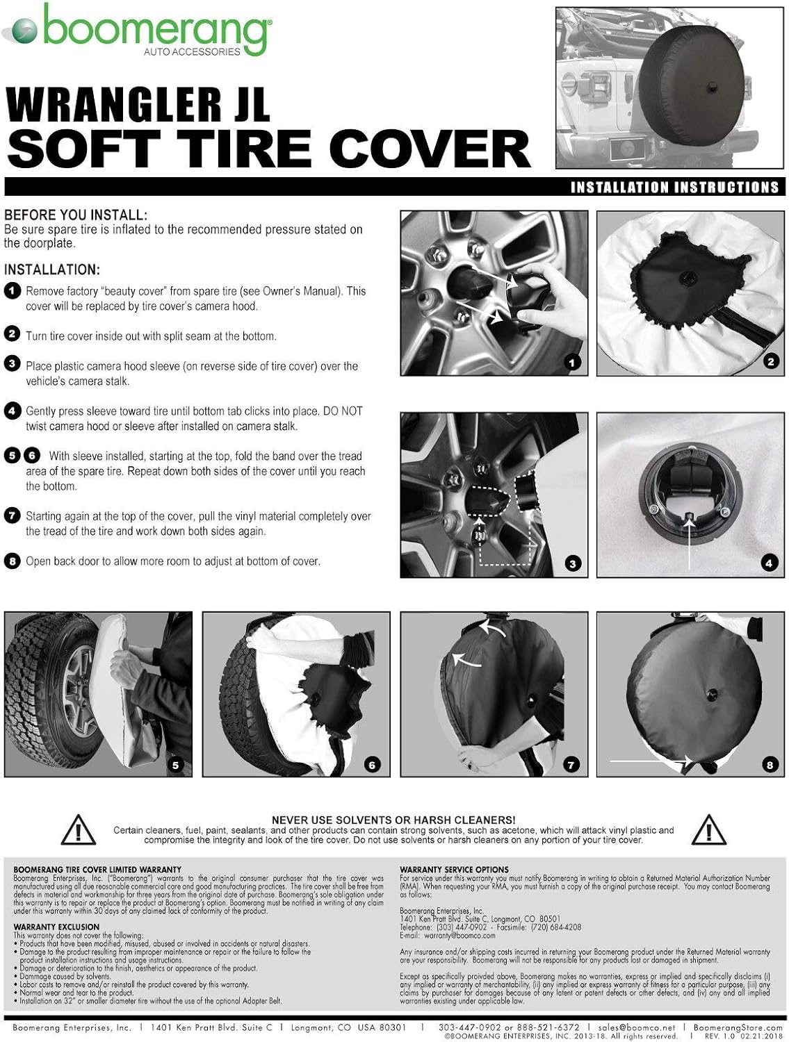 32 Soft Tire Cover for Jeep Wrangler JL Pack of 2 S679611