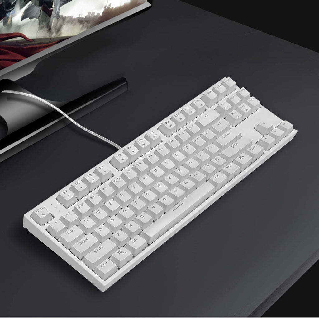 White 87 Keys Wired Mechanical Gaming Keyboard P643