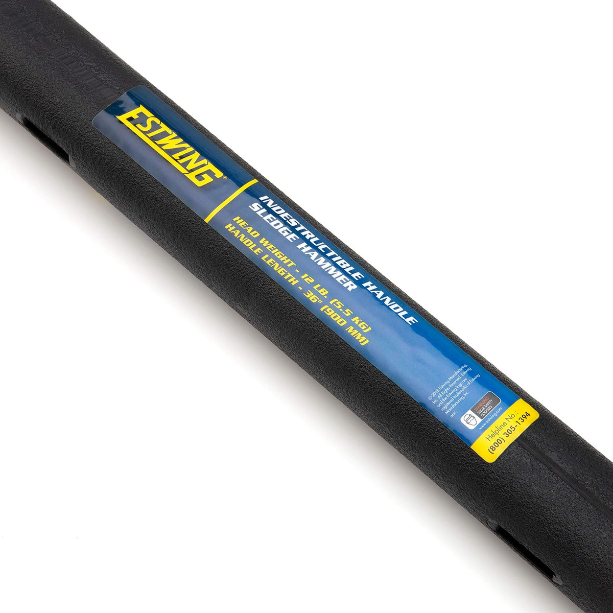 8-Pound Hard Face Sledge Hammer with Vulcanized Rubber Overlay J93384