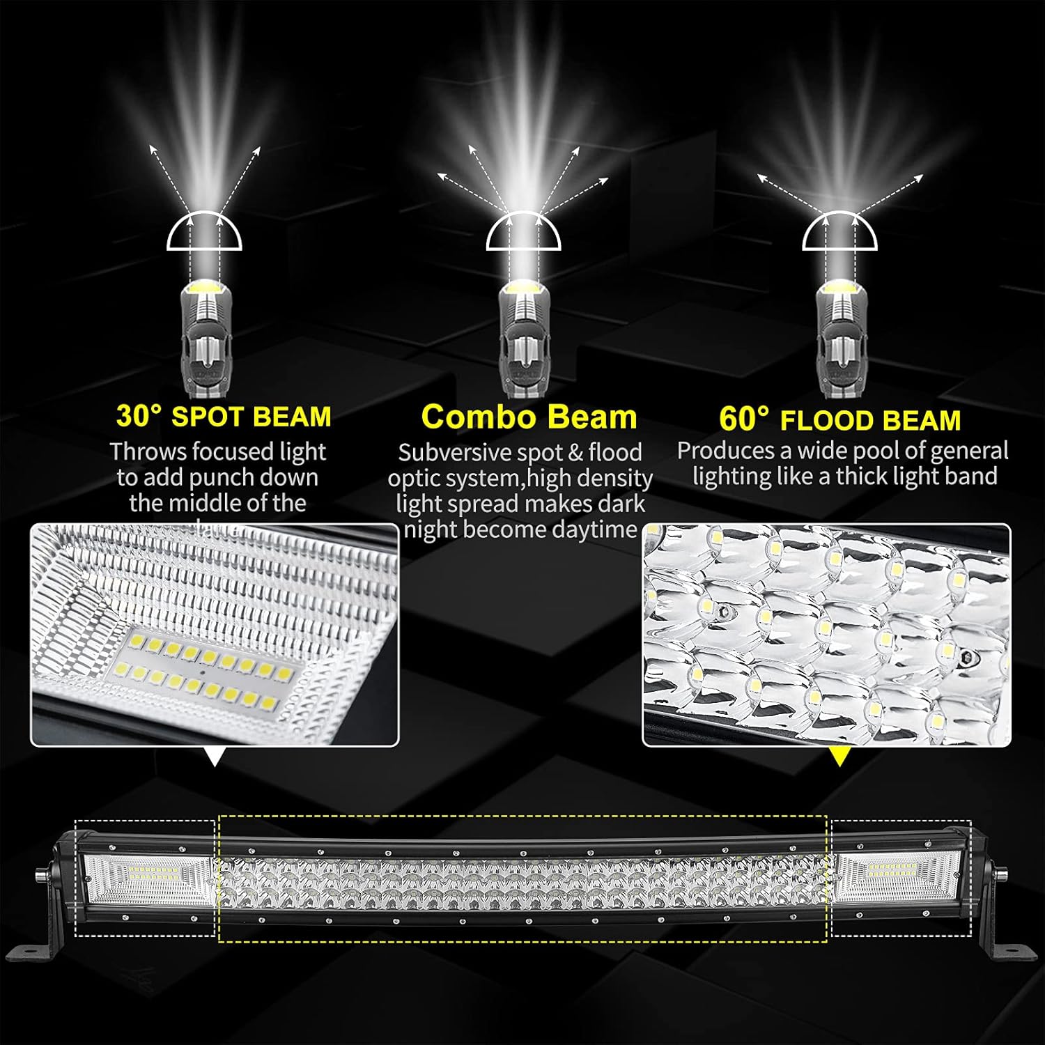 42" Curved LED Light Bar Triple Row 540W 54000LM Off Road Driving Light Pack of 2 Y86622