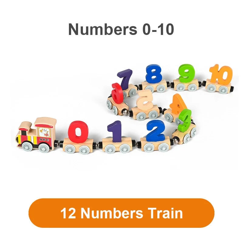 Wooden Magnetic Train Building Blocks Puzzle Toys D795531