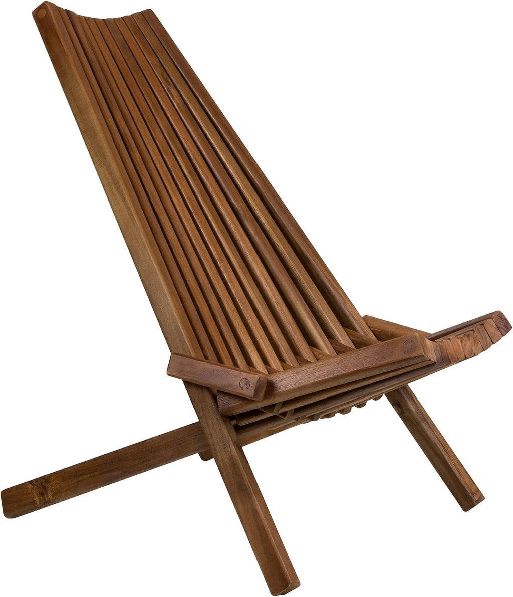 Folding Acacia Wood Lounge Chair J649367
