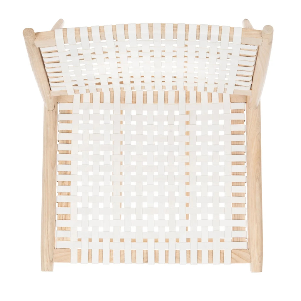 Natural/White Leather Accent Chair Q851511