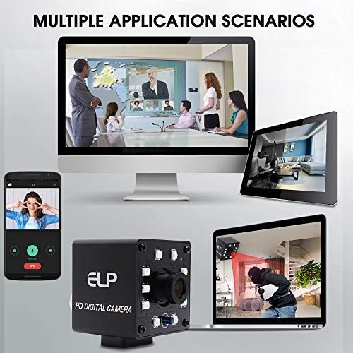 2MP Night Vision Webcam HD 1080P 100fps USB Camera with 1/2.7 CMOS OV2710, 3.6mm Lens Monitor Infrared Web Camera with IR Cut and 10PCS Led Board USB Camera W2778