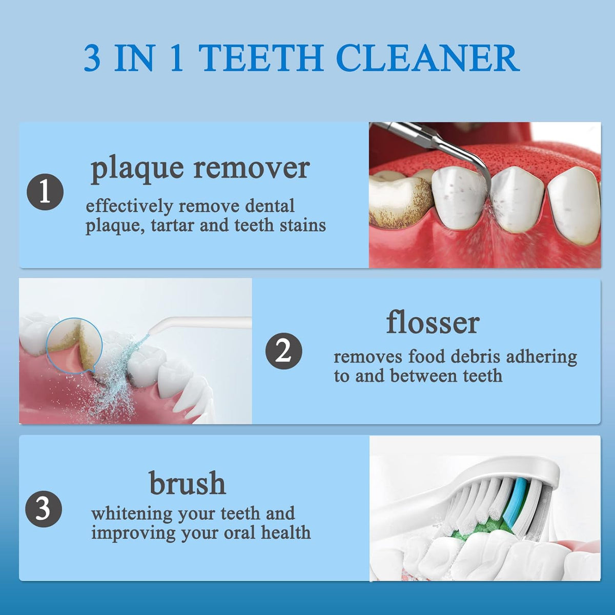 3in1 Plaque Remover and Electric Toothbrush Combo, Pack of 2 H488