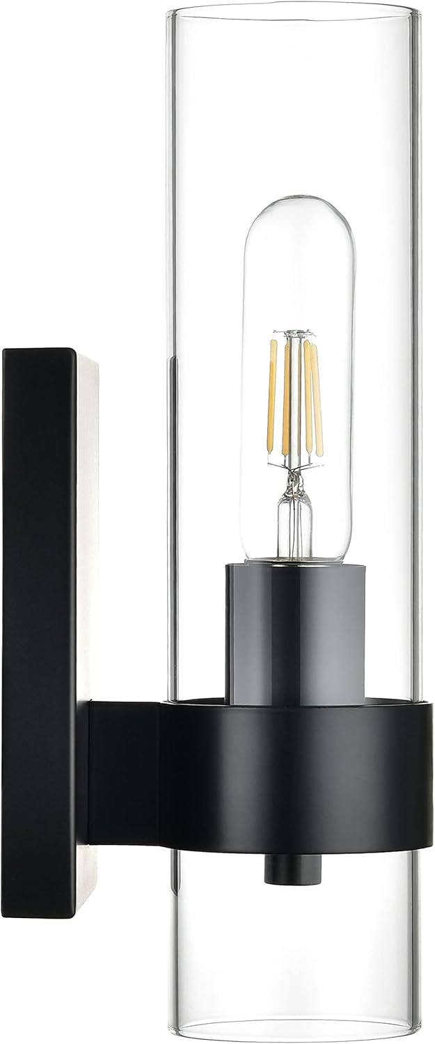 Black Glass Wall Sconce U3716