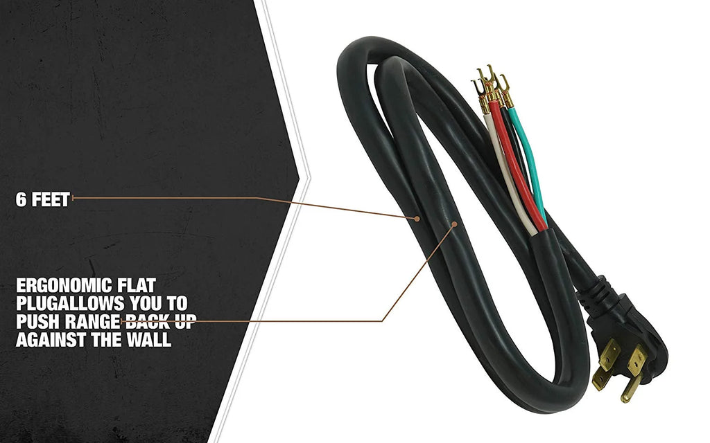 Range Replacement Cord 6' 50-Amp 4-Wire Black G62574