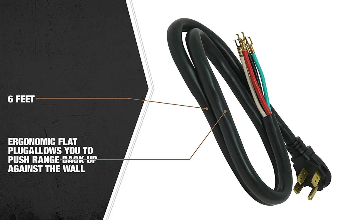 Range Replacement Cord 6' 50-Amp 4-Wire Black G62574