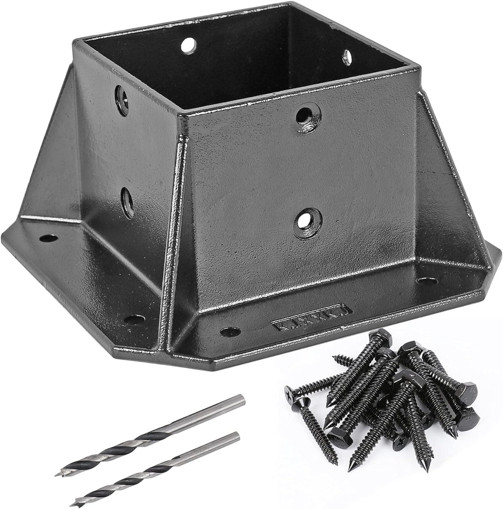 Black Finish 2 Pack Stainless Steel Square Flange Anchor Base with Screws Y435870