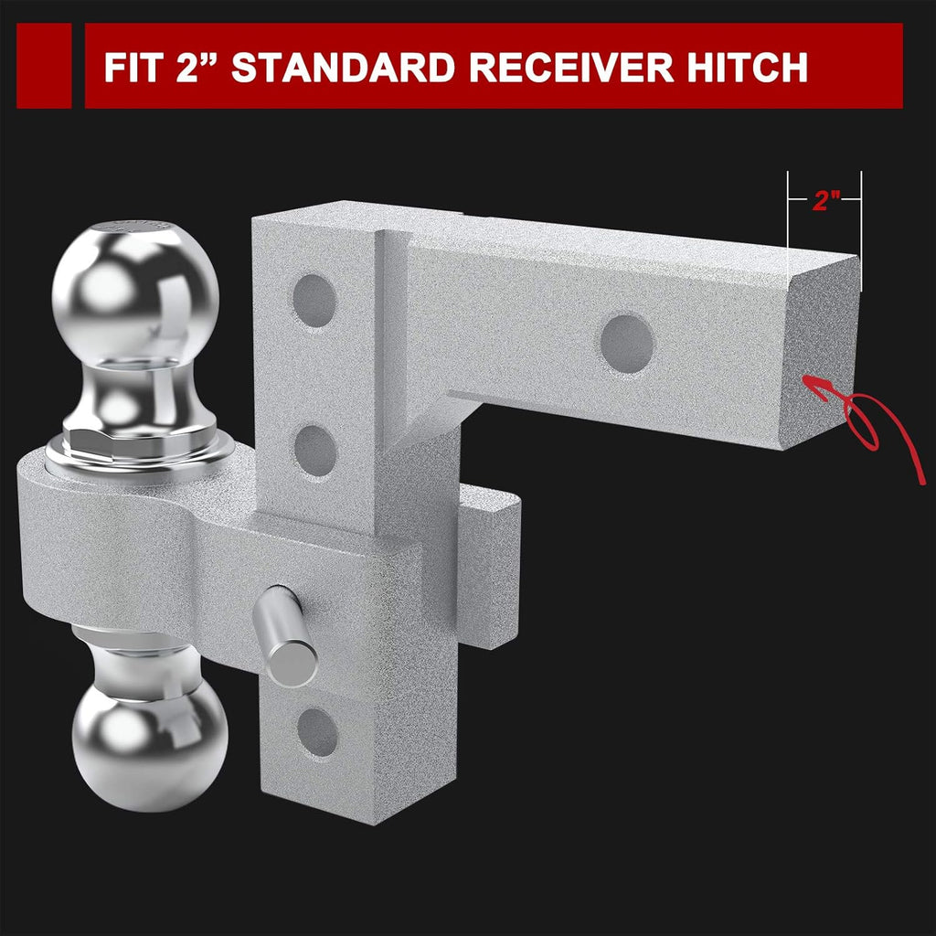 Adjustable Trailer Hitch Dual Ball Mount 5,000 LBS Capacity M82465