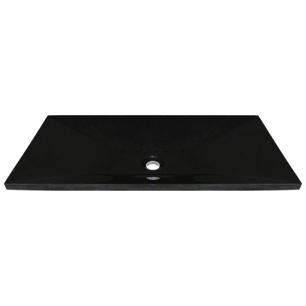 Black Vessel Sink Ensemble with Antique Bronze Finish Faucet, Pop-Up Drain, and Sink Ring V514778
