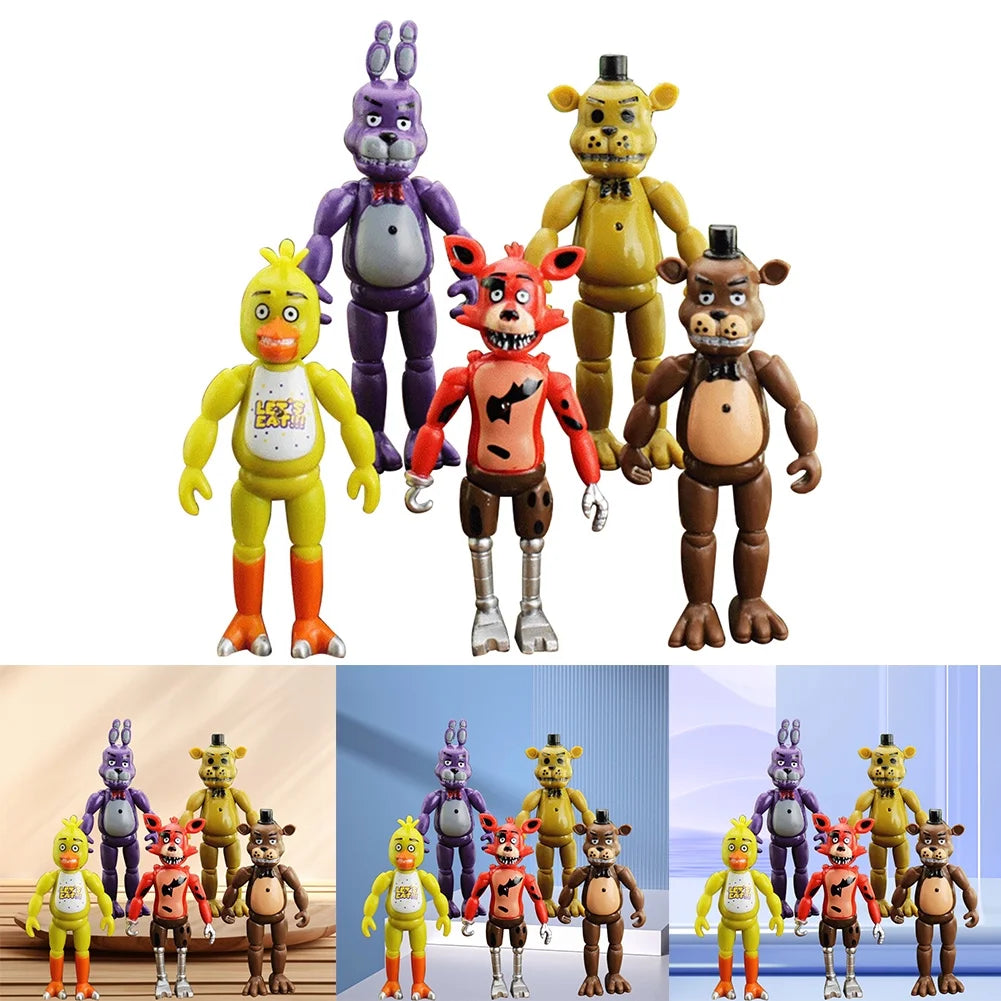 5Pcs/Set Five Nights At Freddy's Action Figures Movable Toys U758663
