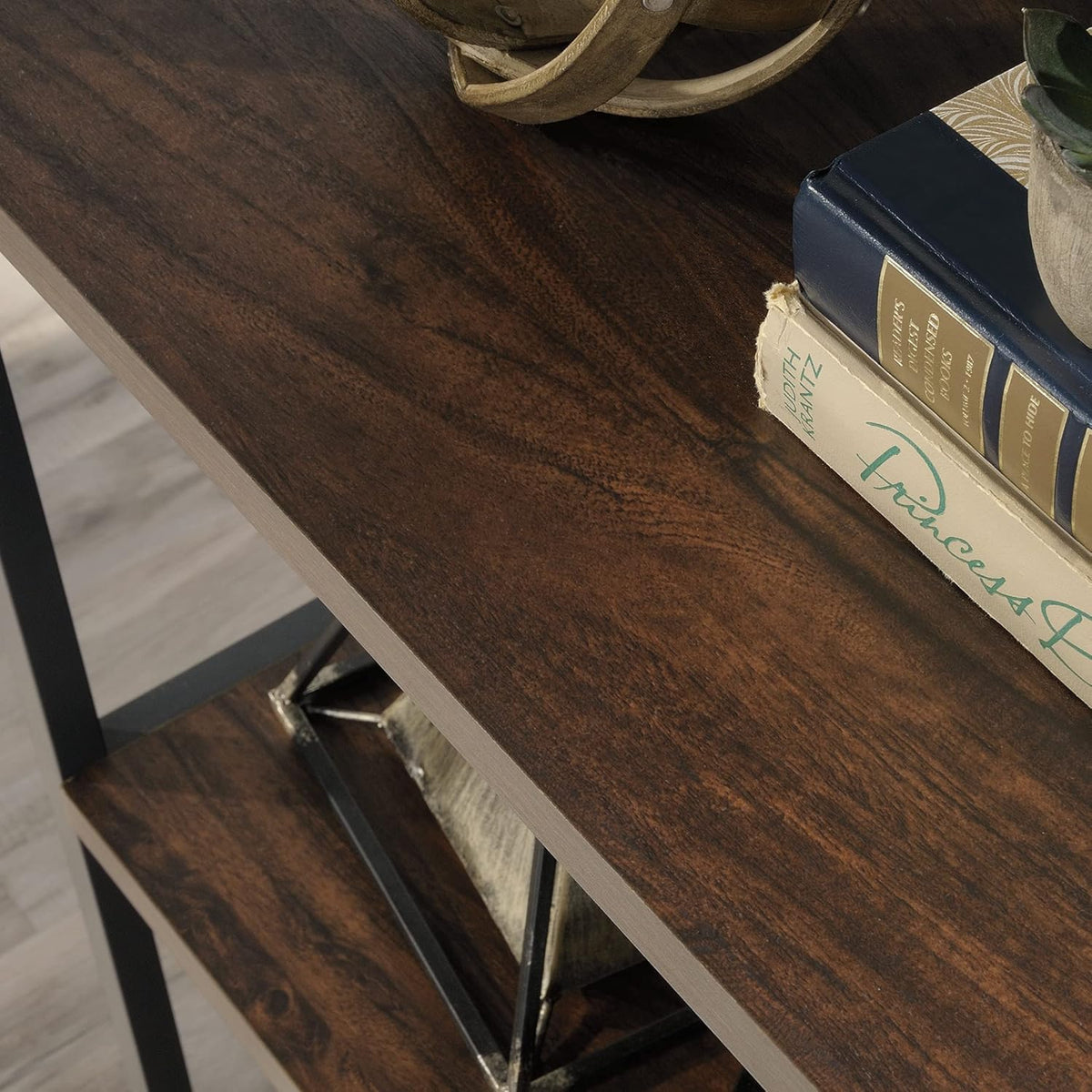 4-Shelf Metal & Wood Bookcase S654