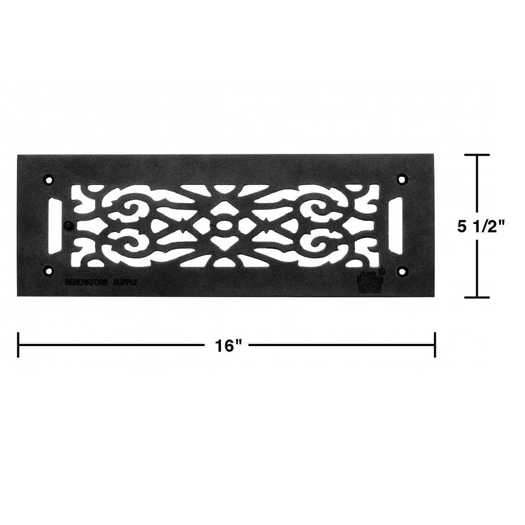 Cast Victorian Heat Air Grille 5 1/2x22 x 16x22 A138