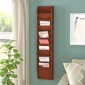 Black/Mahogany Wall Mount Magazine Rack E543365