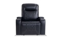 Black Power Recliner with Memory Foam and USB Port Q798871