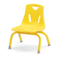 Yellow Stacking Chairs with Powder-Coated Legs, Set of 6 D62117
