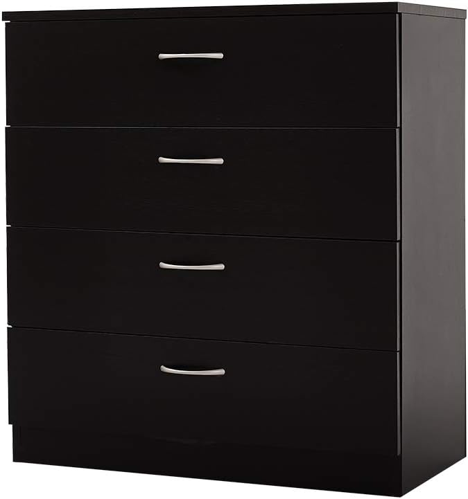 Black 4 Drawer Chest Dresser Q91518