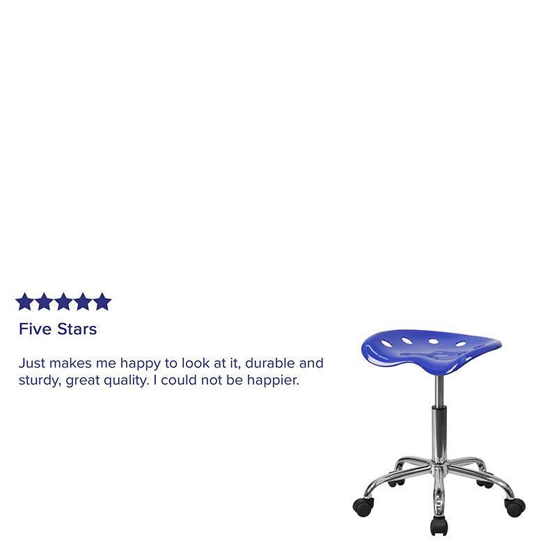 Nautical Blue Tractor Seat and Chrome Stool N89533