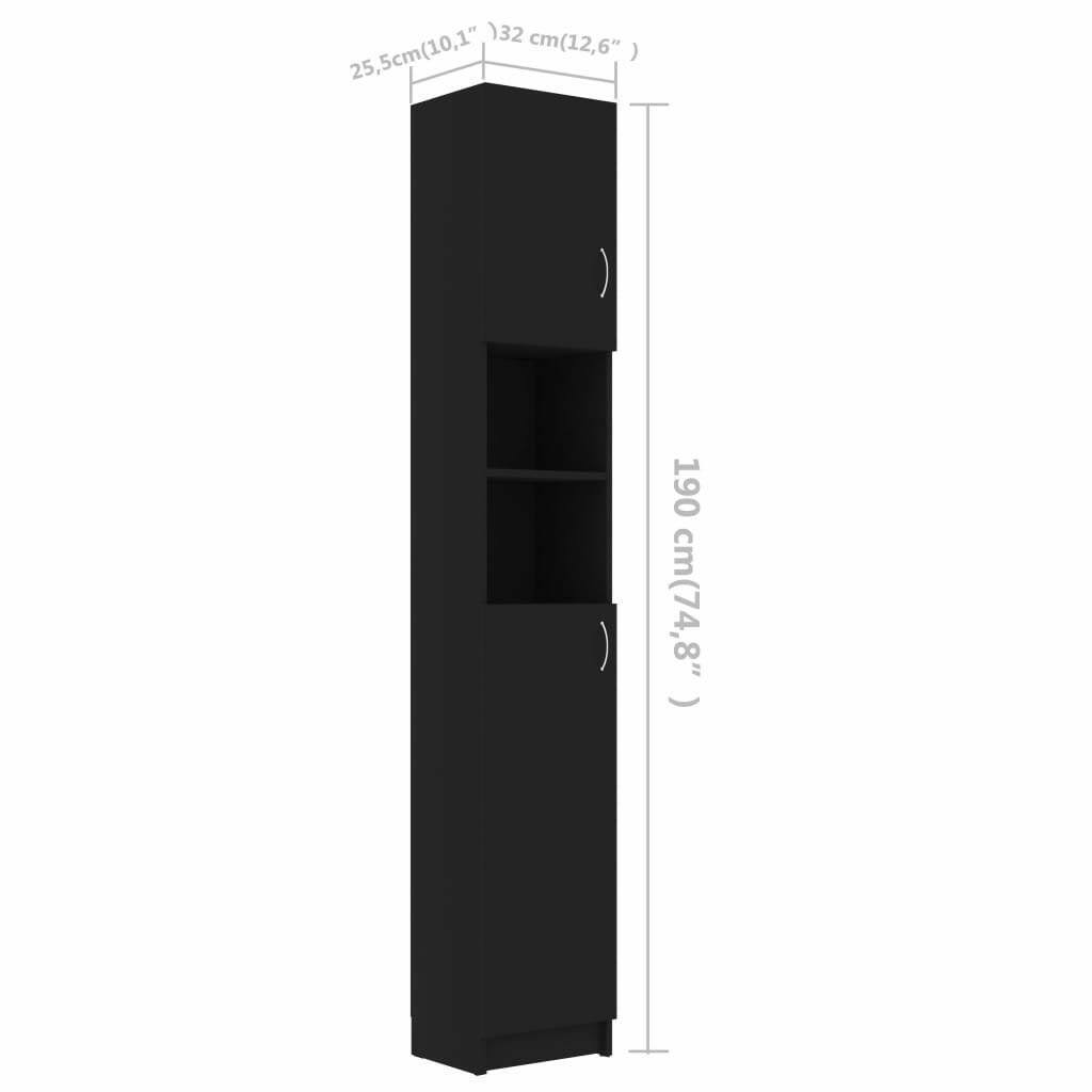 Black Chipboard Bathroom Cabinet A965