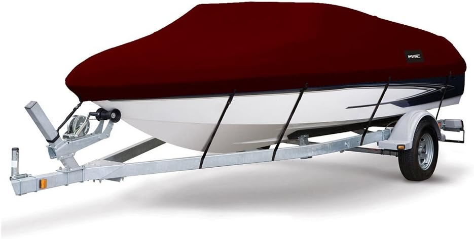 Heavy Duty 600D Marine Grade Polyester Canvas Trailerable Waterproof Boat Cover, Pacific Blue, Pack of 2 O2267