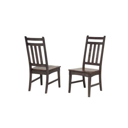 Gray & Brown Wood Slatback Dining Chairs (Set of 2) X2354