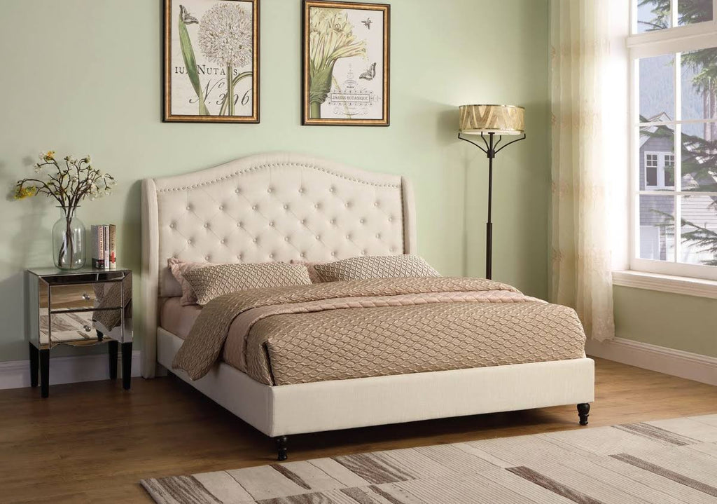 Black King Upholstered Platform Bed F644