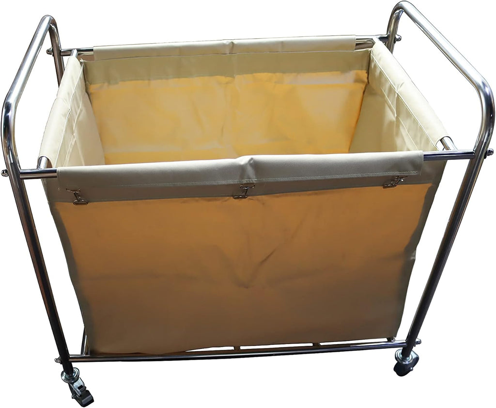 Heavy-Duty Laundry Trolley Cart with Removable Canvas Bag and Rolling Casters A1032