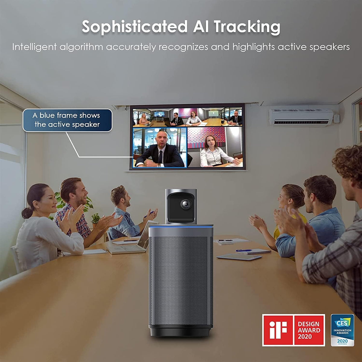8K 360-Degree Video Conference Camera with 8 Noise-Cancelling Microphones R614810