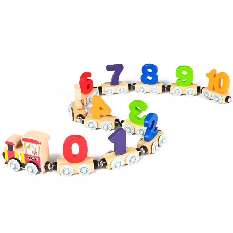 Wooden Magnetic Train Building Blocks Puzzle Toys D795531