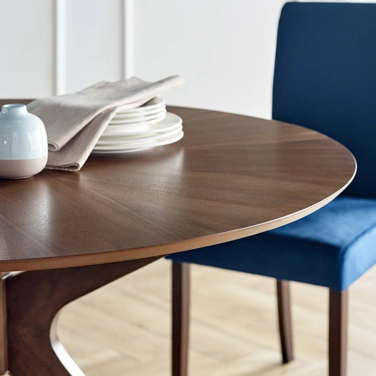 Walnut Round Wood Dining Table J16526