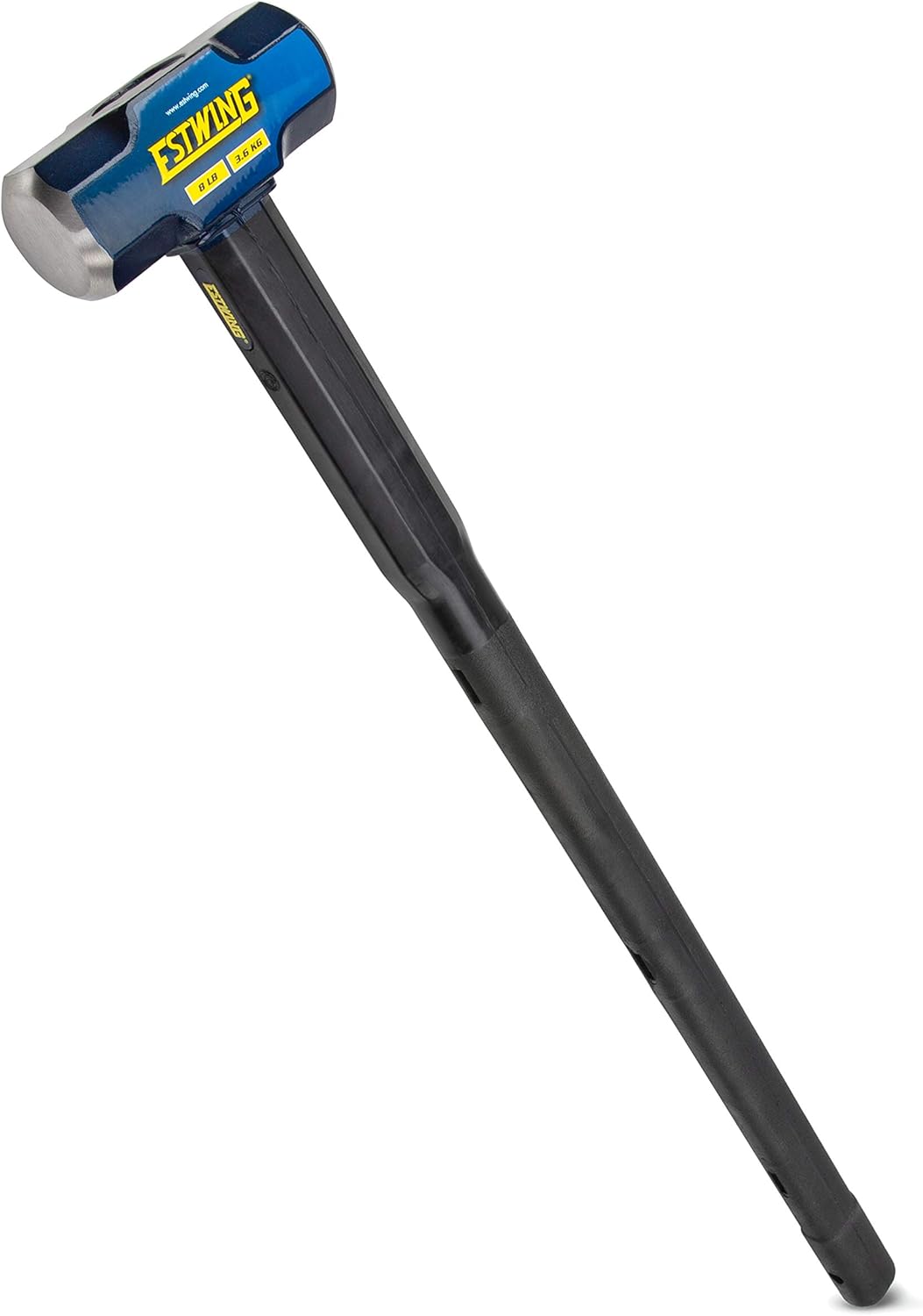 8-Pound Hard Face Sledge Hammer with Vulcanized Rubber Overlay J93384