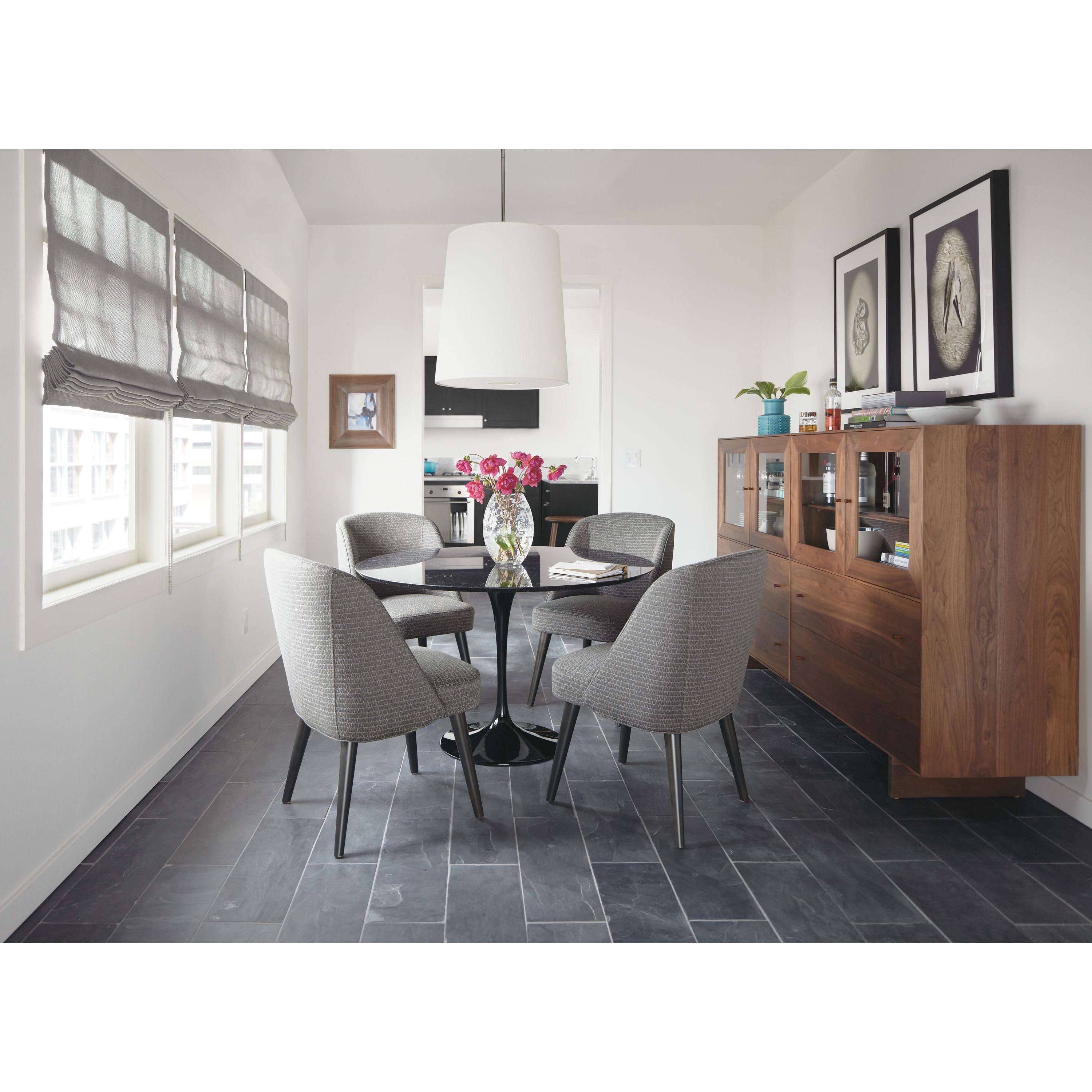 Modern Cora Side Chair in Declan Olive with Charcoal Legs Green Performance Fabric B897106