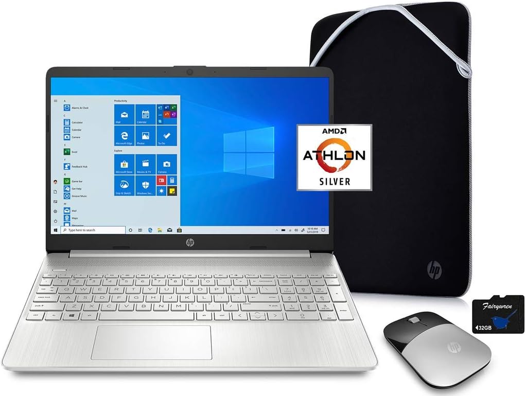 15.6 HD Laptop Computer, AMD Athlon Silver, 4GB RAM, 128GB SSD, Rose Gold E195443